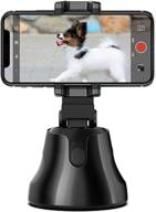 🤳 black smart tracking gimbal selfie stick with 360° rotation face and object tracker holder logo