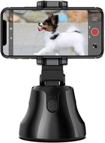 img 4 attached to 🤳 Black Smart Tracking Gimbal Selfie Stick with 360° Rotation Face and Object Tracker Holder