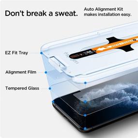 img 3 attached to 📱 Защитное стекло Spigen Tempered Glass Screen Protector [Glas.tR EZ Fit] для iPhone 11 Pro/Xs/X [5.8 дюйма] - 2 штуки | Дружественное к чехлам.