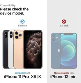 img 2 attached to 📱 Защитное стекло Spigen Tempered Glass Screen Protector [Glas.tR EZ Fit] для iPhone 11 Pro/Xs/X [5.8 дюйма] - 2 штуки | Дружественное к чехлам.