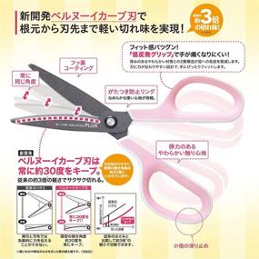 img 2 attached to ✂️ Sharp Cutting Scissors - PLUS FITCUT CURB Easy Grip with Fluorine Coating, SC-175SF White/Gray [Japan Import], Optimal Comfort