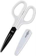 ✂️ sharp cutting scissors - plus fitcut curb easy grip with fluorine coating, sc-175sf white/gray [japan import], optimal comfort logo