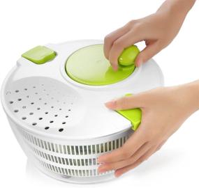 img 3 attached to 🥗 OLIVIA & AIDEN Large Salad Spinner Set - 4.5 Quart with Colander, Dishwasher Safe Bowl, Lettuce Knife, and 3 Airtight Bag Clips - Ideal Salad Prep Set for SEO