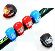 🚴 bicycle light set: waterproof silicone led bike headlight and taillight - safety road and mountain bike lights with batteries included (4 pack) logo