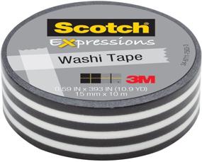 img 1 attached to 🎨 Scotch Expressions Washi Tape, Black Stripe, 0.59" x 393", 6 Rolls - C314-P43 (SEO Optimized)