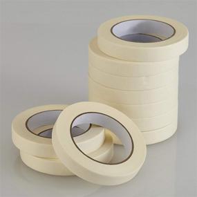 img 3 attached to 🎨 Lichamp Masking Tape 10 Pack - General Purpose Beige White Color, 0.75 inch x 55 Yards x 10 Rolls - 550 Total Yards - Ideal for Painting, Home, Office, School Stationery, Arts, Crafts, and More - Product Code 3004