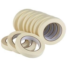 img 4 attached to 🎨 Lichamp Masking Tape 10 Pack - General Purpose Beige White Color, 0.75 inch x 55 Yards x 10 Rolls - 550 Total Yards - Ideal for Painting, Home, Office, School Stationery, Arts, Crafts, and More - Product Code 3004