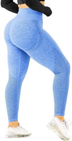 img 4 attached to HYZ Waisted Leggings Seamless Workout Sports & Fitness and Cycling