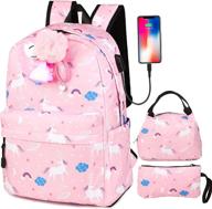 school backpack girls charging canvas logo