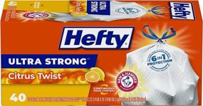 img 4 attached to 🗑️ Hefty Ultra Strong 13 Gallon Tall Kitchen Trash Bags with Citrus Twist Scent - 40 Count