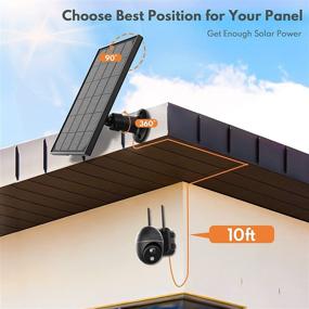 img 1 attached to 📷 Helidallr Outdoor Security Camera Solar Panel – IP66 Waterproof Solar Panel with 360° Adjustable Mounting and 10ft Micro Charging Cable for Continuous Power Supply to Home Security Cameras