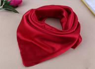 🧣 women's satin square neck scarf: silky ribbon handkerchief for hair, bag, purse, club party - wine red (23") logo