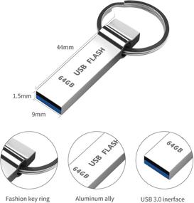 img 1 attached to 💾 Флеш-накопитель USB 3.0 на 64 ГБ - Накопитель высокой емкости для хранения данных на компьютерах - Металлический брелок в стиле ключа - Профессиональный дизайн от Topsharp