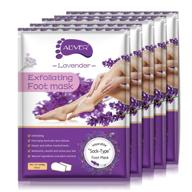 👣 foot peel mask - 5 pack, exfoliating feet mask for soft and smooth skin, repairing dead skin, calluses, and cracks - with soothing lavender logo