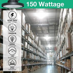 img 3 attached to 💡 VCMAG 2 Pcs UFO LED High Bay Light: 150W, 21000 LM, 5000K Daylight, IP65 Waterproof - Ideal for Commercial Warehouse/Workshop/Wet Locations, Non-Dim Fixture, 5ft Cable w/ US Plug