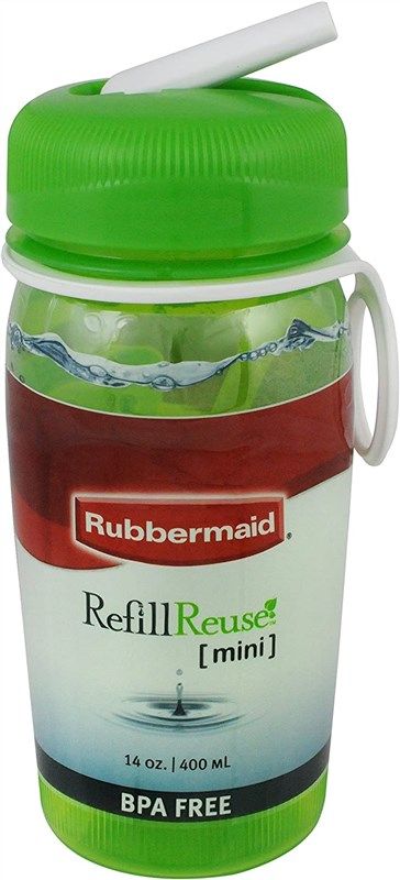 Rubbermaid 14 oz. Reusable Refillable Water Bottle (1 Pack of 2 - Pink &  Green) 