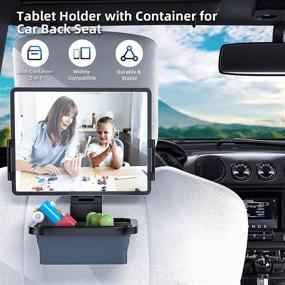 img 3 attached to Convenient Car Tablet Holder with Container - Compatible with iPad, Galaxy Tabs, and Phones!