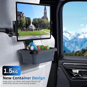 img 2 attached to Convenient Car Tablet Holder with Container - Compatible with iPad, Galaxy Tabs, and Phones!