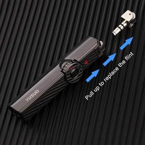 img 1 attached to 🔥 Yusud Torch Cigar Lighter Butane Refillable, Adjustable Blue Flame Jet Cigarette Lighter, Stylish Table Lighter for Men's Gift (Fuel Not Included)