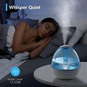 img 3 attached to 🌬️ YOUICHIC Ultrasonic Cool Mist Humidifier: Quiet Mini Desk Humidifier with Auto Shut-Off, Night Light Function, and 1.8L Large Capacity - Lasts Up to 22 Hours