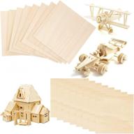 🪵 high-quality balsa wood sheets for diy crafts and wooden models | 16 pieces (100 x 100 x 1.5 mm) logo