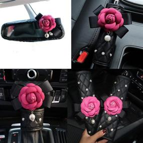 img 3 attached to Follicomfy Camellia Handbrake Seatbelt Accessories