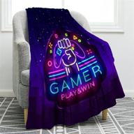 🎮 jekeno game theme blanket: soft, warm, and stylish print throw, perfect gift for kids, men, boys, and adults - 50"x60 logo