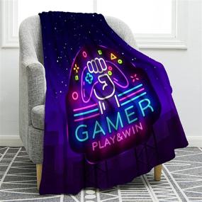 img 4 attached to 🎮 Jekeno Game Theme Blanket: Soft, Warm, and Stylish Print Throw, Perfect Gift for Kids, Men, Boys, and Adults - 50"x60