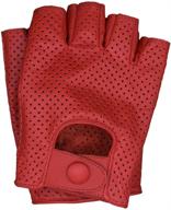 riparo mens leather full mesh fingerless half-finger driving motorcycle riding gloves (red logo