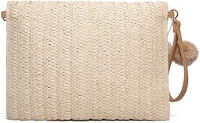 img 2 attached to 👜 Handwoven Crossbody Envelope Women's Handbags & Wallets with a Shoulder Clutch