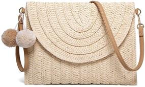 img 4 attached to 👜 Handwoven Crossbody Envelope Women's Handbags & Wallets with a Shoulder Clutch