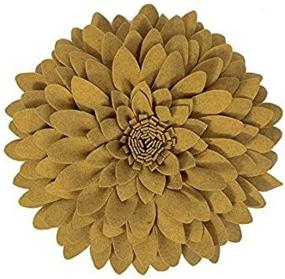 img 2 attached to 🌼 Handmade Round Accent Cushions - OiseauVoler 3D Flower Decorative Throw Pillows for Home Couch Chair Decor - Yellow, 13 x 13 Inch