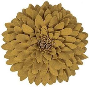 img 1 attached to 🌼 Handmade Round Accent Cushions - OiseauVoler 3D Flower Decorative Throw Pillows for Home Couch Chair Decor - Yellow, 13 x 13 Inch