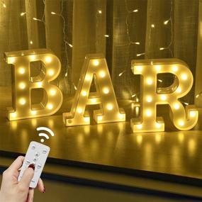 img 4 attached to ✨ Rdutuok LED Marquee Letters Lights BAR Sign: Remote Control Letter Lamp for BAR Pub Home Party Wedding Decoration Battery Powered Christmas Lamp Home Bar Decoration