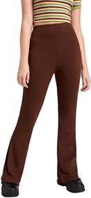 img 4 attached to WDIRARA Elastic Ribbed Casual Stretch Girls' Clothing for Pants & Capris