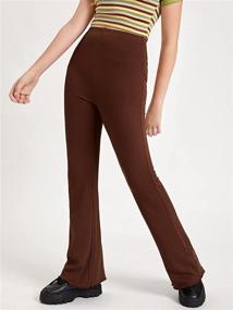img 2 attached to WDIRARA Elastic Ribbed Casual Stretch Girls' Clothing for Pants & Capris