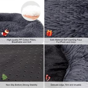 img 1 attached to 🐶 Faux Fur Donut Cuddler: Comfy Round Plush Bed for Dogs & Cats - Large, Medium & Small Sizes