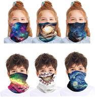 👶 kids neck gaiters: 6pcs cute face masks with uv protection for boys and girls logo