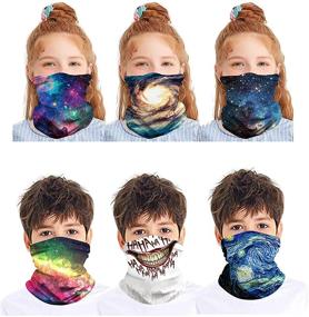 img 4 attached to 👶 Kids Neck Gaiters: 6Pcs Cute Face Masks with UV Protection for Boys and Girls