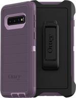 📱 otterbox defender series microbial defense case with holster for samsung galaxy s10 - purple nebula (winsome orchid/night purple) - bulk packaging logo