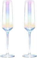 🥂 sparkling gutsdoor crystal champagne flutes: set of 2 iridescent glass flutes for wedding, christmas, valentine's, cheers логотип