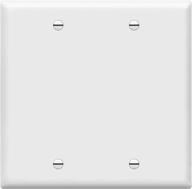 🔳 enerlites 2-gang blank device wall plate, gloss finish, standard size 4.50" x 4.57", white (model: 8802-w) logo