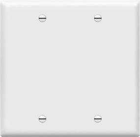 img 4 attached to 🔳 ENERLITES 2-Gang Blank Device Wall Plate, Gloss Finish, Standard Size 4.50" x 4.57", White (Model: 8802-W)