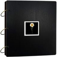 🌸 zbeivan black wooden cover dried flower photo album - holds 500 horizontal and vertical 4x6 photos - perfect gift for preserving memories logo