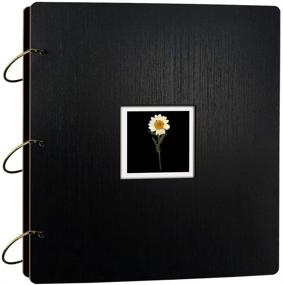 img 4 attached to 🌸 ZBEIVAN Black Wooden Cover Dried Flower Photo Album - Holds 500 Horizontal and Vertical 4x6 Photos - Perfect Gift for Preserving Memories