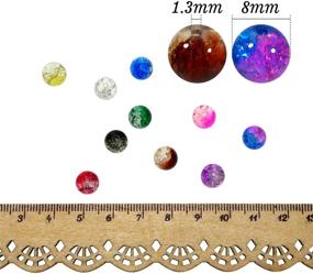 img 3 attached to 📿 200pcs 8mm Multi-Color Crackle Glass Lampwork Beads for Bracelets, Necklaces, and Jewelry Making - Loose Round Spacer Beads Craft Supplies