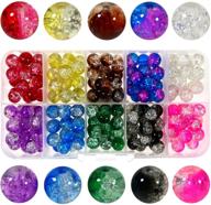 📿 200pcs 8mm multi-color crackle glass lampwork beads for bracelets, necklaces, and jewelry making - loose round spacer beads craft supplies logo