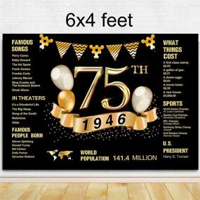 img 2 attached to 🎉 75th Birthday Photography Backdrop – 1946 Sign 75th Background – 75 Years Old Age Party Photo Banner Photobooth Props Decorations for 75th Wedding Anniversary Party (Black) - Improved SEO