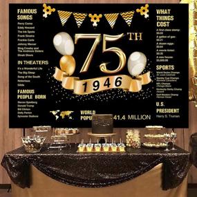 img 1 attached to 🎉 75th Birthday Photography Backdrop – 1946 Sign 75th Background – 75 Years Old Age Party Photo Banner Photobooth Props Decorations for 75th Wedding Anniversary Party (Black) - Improved SEO