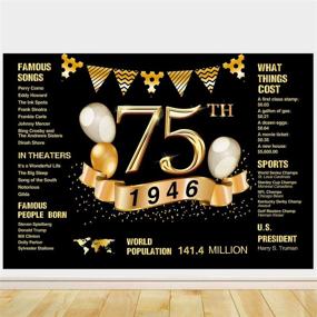 img 3 attached to 🎉 75th Birthday Photography Backdrop – 1946 Sign 75th Background – 75 Years Old Age Party Photo Banner Photobooth Props Decorations for 75th Wedding Anniversary Party (Black) - Improved SEO